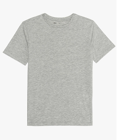 GEMO Tee-shirt garçon uni à manches courtes Gris