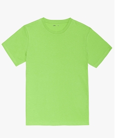 GEMO Tee-shirt garçon uni à manches courtes vert vif