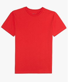 GEMO Tee-shirt garçon uni à manches courtes Rouge