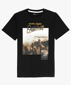 tee-shirt garcon a manches longues imprime nature noirB155701_1