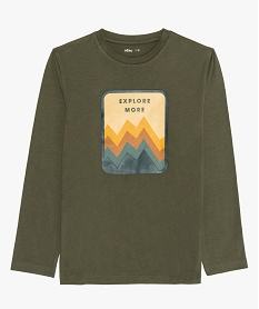 tee-shirt garcon a manches longues imprime montagne vertB156401_1