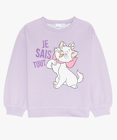 sweat fille en molleton doux a motif  - disney animals les artistochats violet sweatsB160301_1