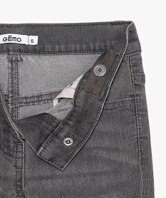 jean fille coupe slim 4 poches en matiere extensible grisB162701_2