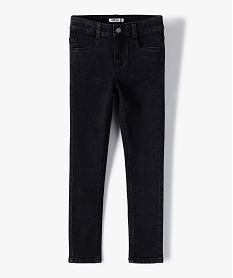 GEMO Jean ultra skinny à taille réglable fille noir vif