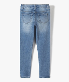 jean fille stretch coupe slim avec marques dusure gris jeansB163101_4