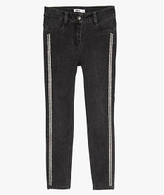 GEMO Jean fille skinny à strass Noir