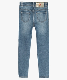 jean fille skinny taille haute a strass - lulu castagnette gris jeansB163401_4