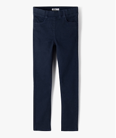 GEMO Pantalon skinny uni à taille élastiquée fille navy