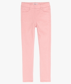 GEMO Pantalon skinny uni à taille élastiquée fille Rose