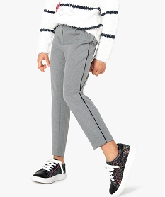 GEMO Pantalon fille à liseré contrastant - Lulu Castagnette Gris