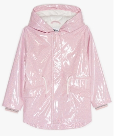 GEMO Imperméable fille déperlant à doublure chaude à paillettes Rose