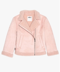 blouson fille aviateur toucher doux et doublure chaude roseB168201_1