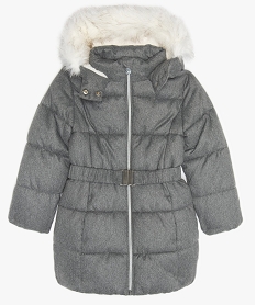 GEMO Parka fille longue cintrée à doublure chaude Gris