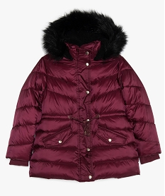 GEMO Parka fille déperlante à doublure chaude et taille ajustable Rouge