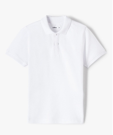 polo fille a manches courtes en coton pique uni blanc tee-shirtsB169601_1