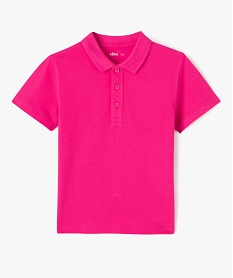 polo fille a manches courtes en coton pique uni rose tee-shirtsB169701_1