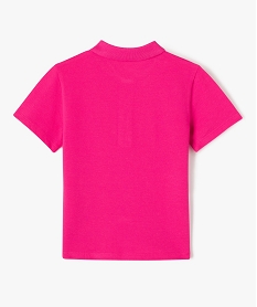 polo fille a manches courtes en coton pique uni rose tee-shirtsB169701_3