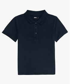 polo fille a manches courtes en coton pique uni bleu tee-shirtsB169801_1