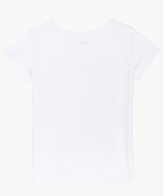 tee-shirt fille en coton stretch imprime danse blancB173401_2
