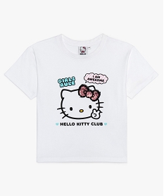 GEMO Tee-shirt court fille avec motif dessiné - Hello Kitty Blanc