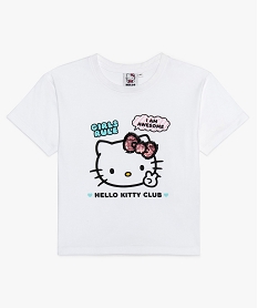 GEMO Tee-shirt court fille avec motif dessiné - Hello Kitty blanc standard