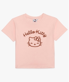 tee-shirt court fille avec motif dessine - hello kitty roseB173901_1