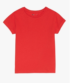 GEMO Tee-shirt fille uni à manches courtes Rouge