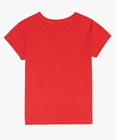tee-shirt fille uni a manches courtes rouge tee-shirtsB174501_2