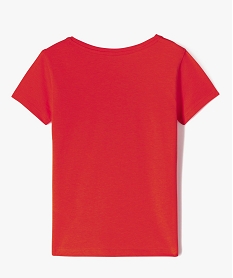 tee-shirt fille uni a manches courtes rouge tee-shirtsB174501_3