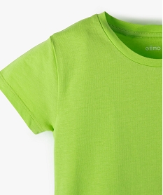 tee-shirt fille uni a manches courtes vert tee-shirtsB174601_2