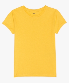 tee-shirt fille uni a manches courtes jauneB174701_1