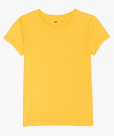 GEMO Tee-shirt à manches courtes uni fille jaune vif