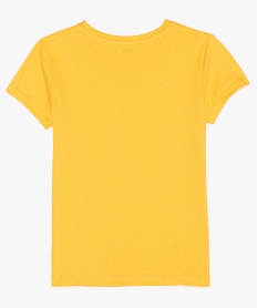 tee-shirt fille uni a manches courtes jauneB174701_2