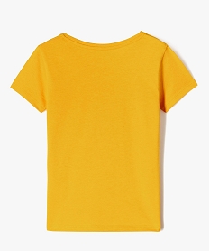 tee-shirt fille uni a manches courtes jaune tee-shirtsB174701_3