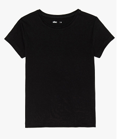 GEMO Tee-shirt à manches courtes uni fille noir vif