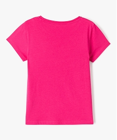tee-shirt fille uni a manches courtes rose tee-shirtsB174901_3