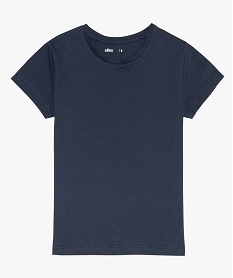GEMO Tee-shirt à manches courtes uni fille noir chine