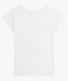 tee-shirt fille a manches courtes imprime fantaisie blancB175901_2