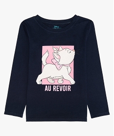 GEMO Tee-shirt fille à manches longues imprimé - Disney Animals Les Artistochats noir chine