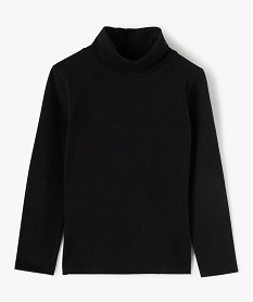 GEMO Tee-shirt fille à manches longues et col roulé noir standard