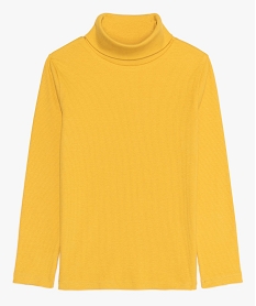 GEMO Tee-shirt fille à manches longues et col roulé Jaune