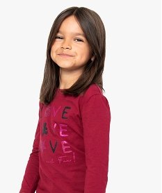 GEMO Tee-shirt fille motif brillant - Lulu Castagnette avec paillettes rouge standard