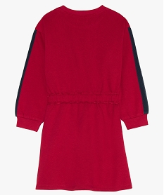 robe fille sweat a taille elastiquee rougeB181101_2
