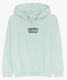 GEMO Sweat fille à taille élastiquée avec inscription brodée bleu vif