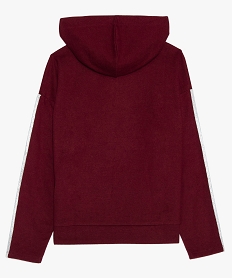 sweat fille en maille tricotee avec capuche et details brillants rouge sweatsB185401_2