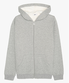 GEMO Sweat fille zippé à doublure chaude Gris