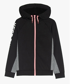 GEMO Sweat zippé fille pour le running Noir