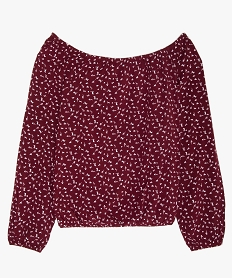 GEMO Blouse fille à col Bardot à petits motifs fleurs Imprimé