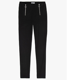 GEMO Pantalon fille en maille uni Noir