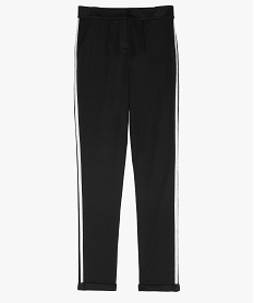 GEMO Pantalon fille en maille forme carotte à paillettes Noir